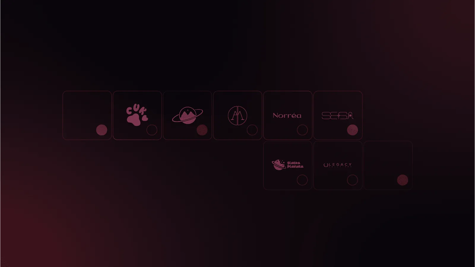 Client logos designed by Krug Studio