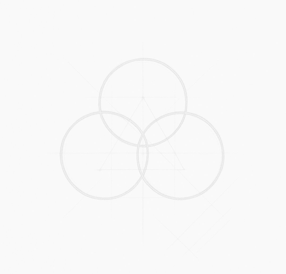 Logo construction grid of three overlapping circles